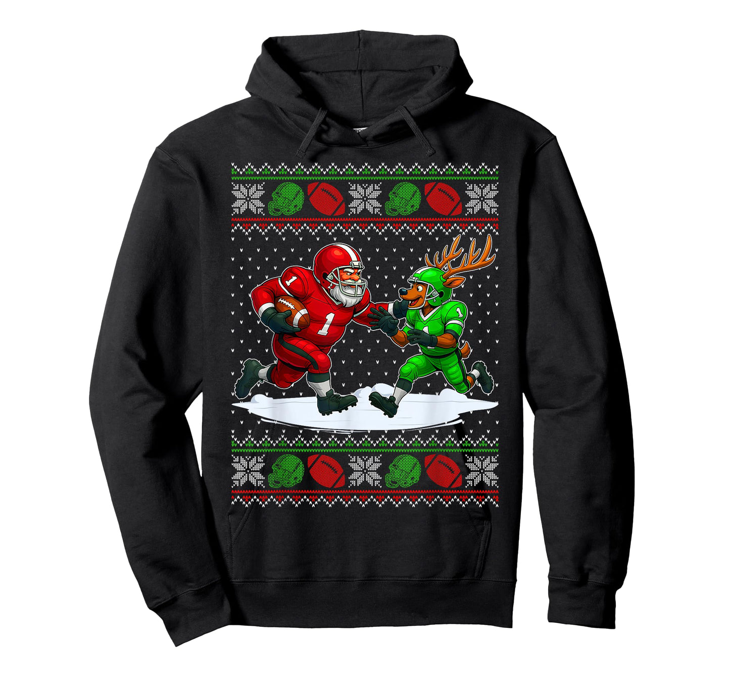 Reindeers Playing Football Ugly Christmas Sweater Xmas Boys T-Shirt