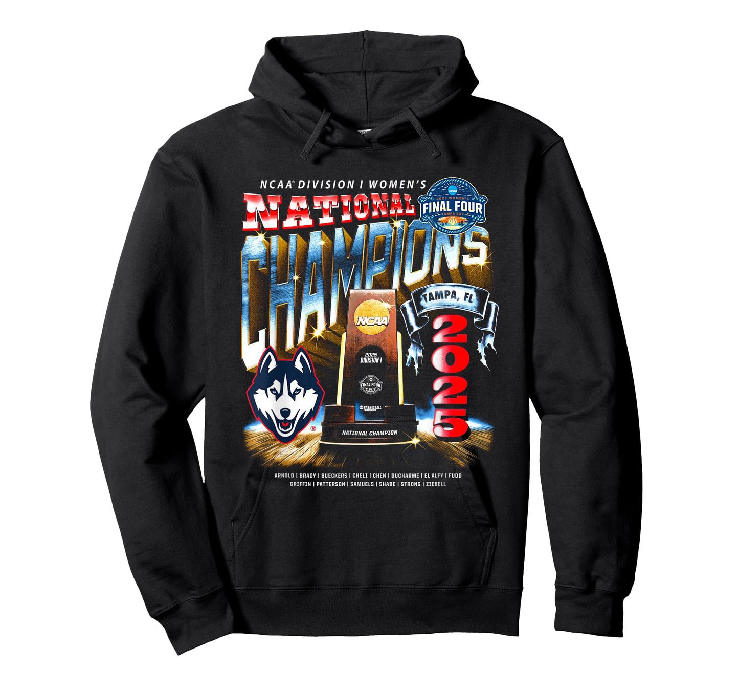 UConn 2025 Women's Basketball National Champions NIL T-Shirt