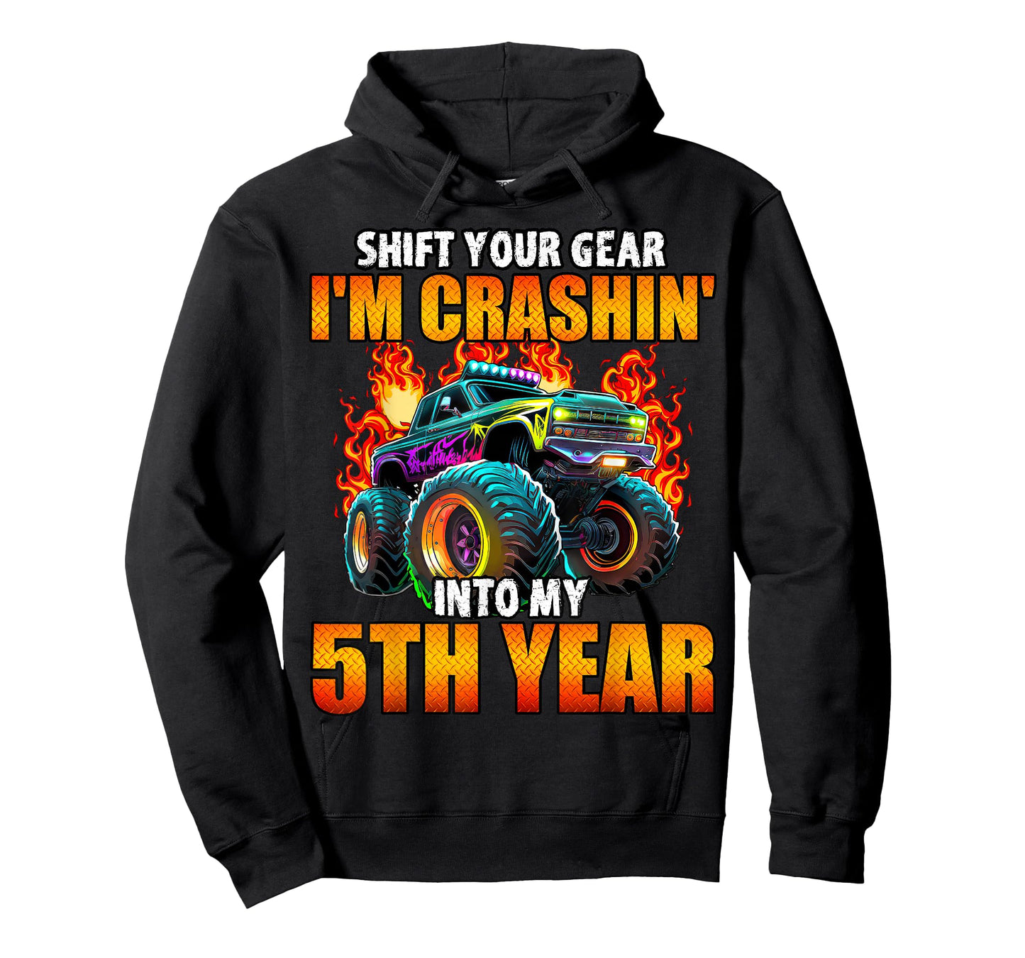 5th Monster Truck Birthday Party Birthday Boy Toddler T-Shirt
