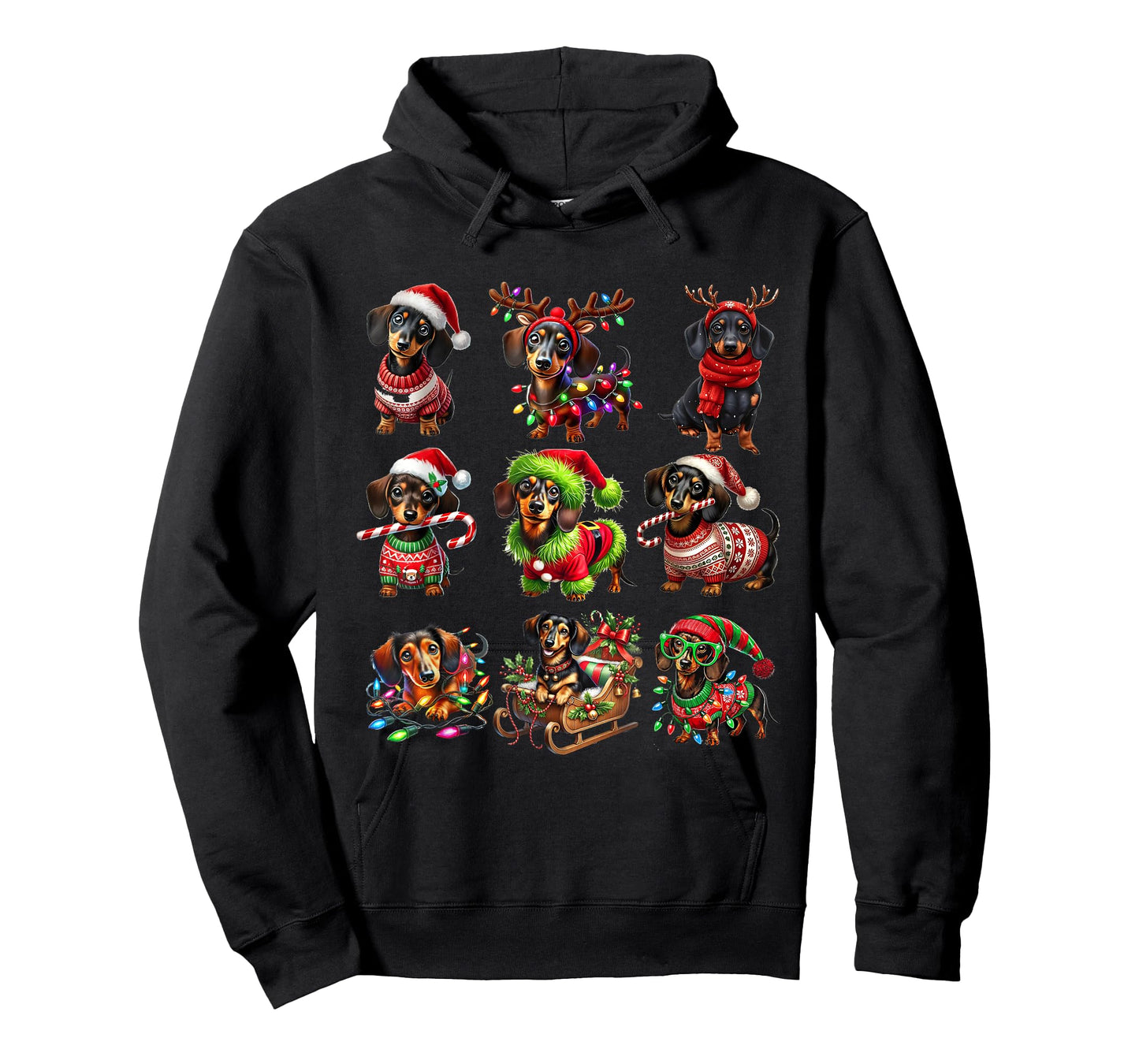 Dachshund Dogs Christmas Merry Woofmas Xmas For Dog Lover Men Women Kids T-Shirt