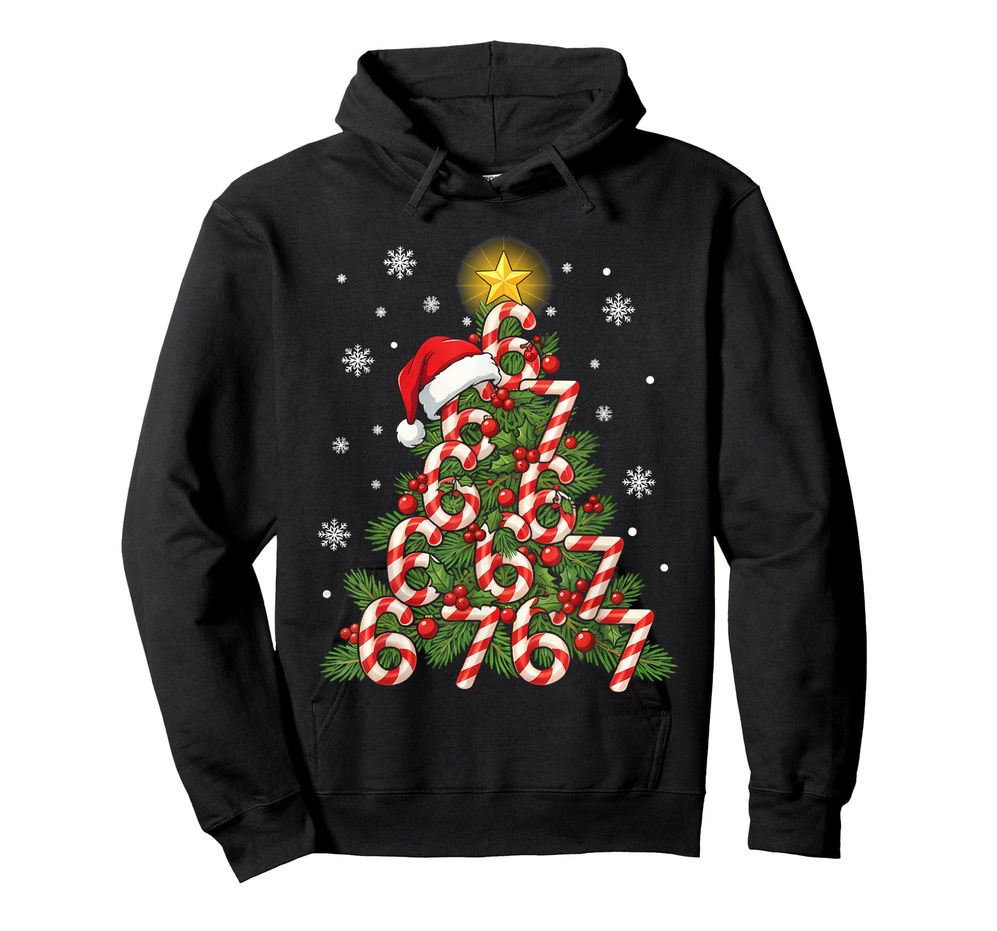 67 Christmas Tree Candy Cane Holiday Six Seven Meme Xmas T-Shirt