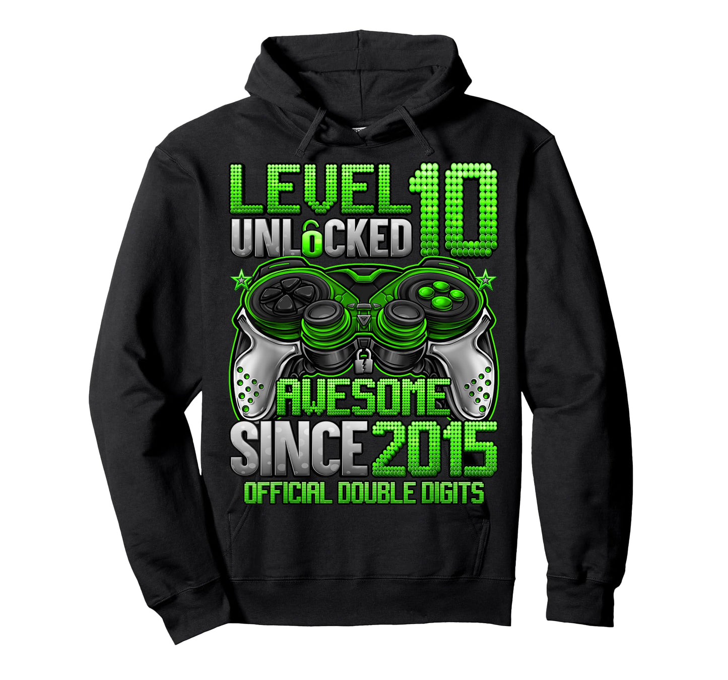 Official Double Digits Level 10 Unlocked 10th Birthday Boy T-Shirt