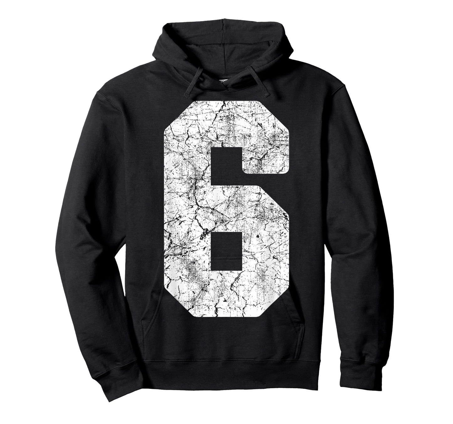 Distressed White Number 6 Jersey Player Uniform #6 Grunge T-Shirt
