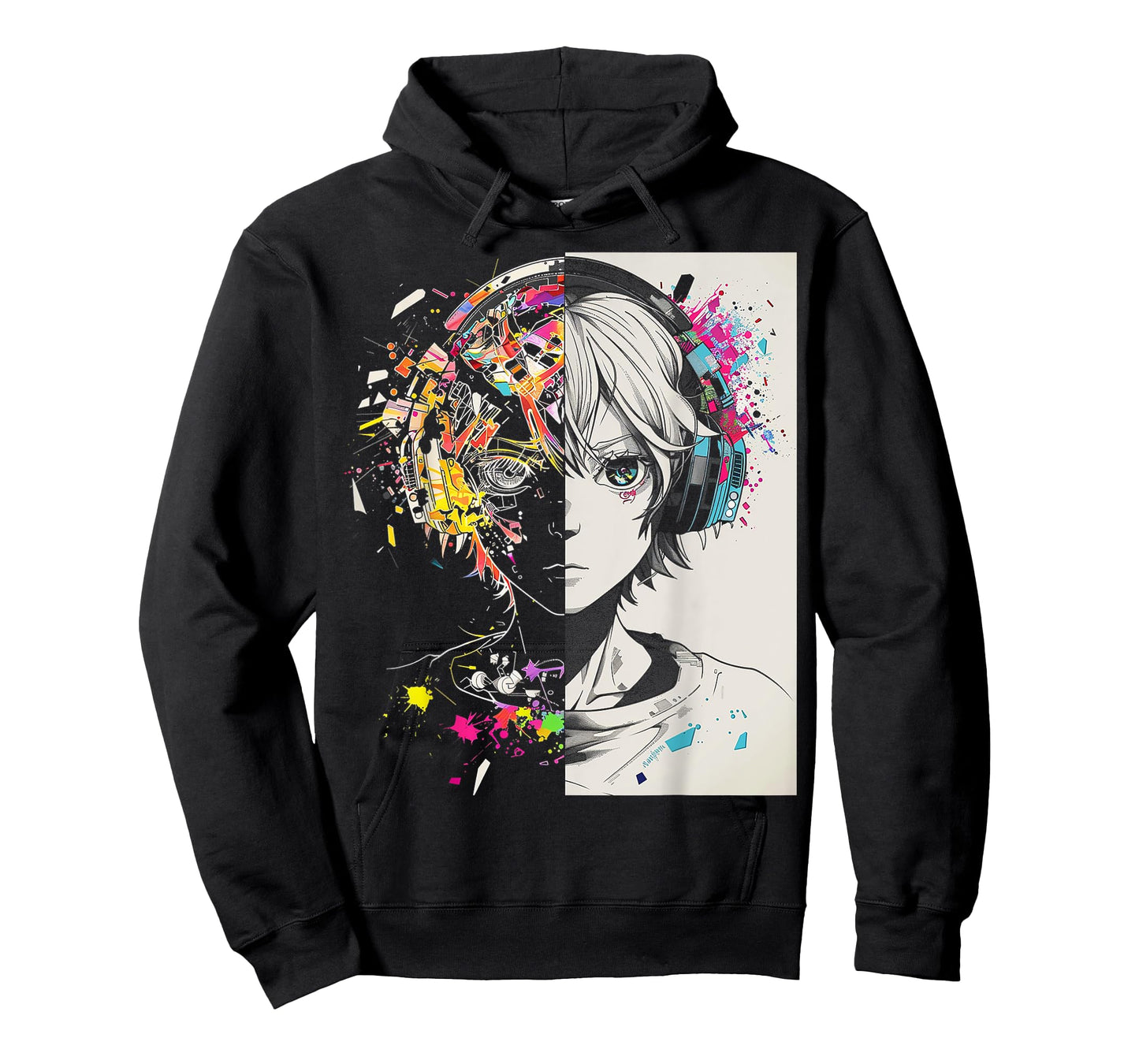 Anime Manga Motif Headphone Artwork Anime T-Shirt