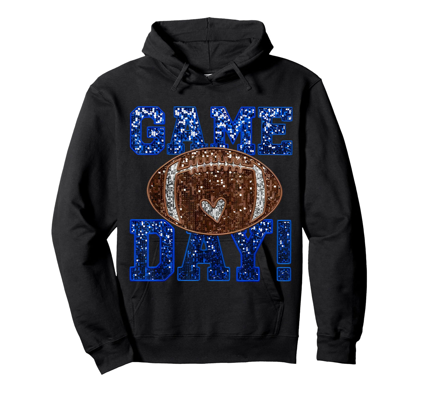 Blue Game Day Football Mom Team Sports Lover Boys Girls Kids T-Shirt