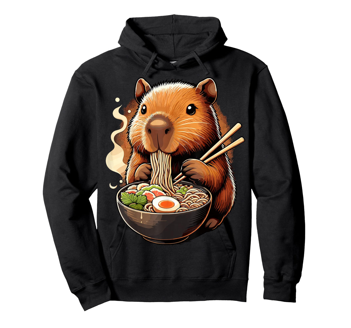 Capybara Eats Ramen Noodles Cute Capybara Ramen T-Shirt