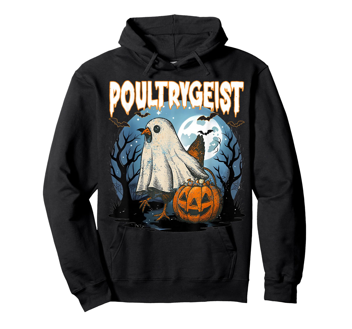 Poultrygeist Funny Halloween Chicken Ghost Costume Pumpkin T-Shirt