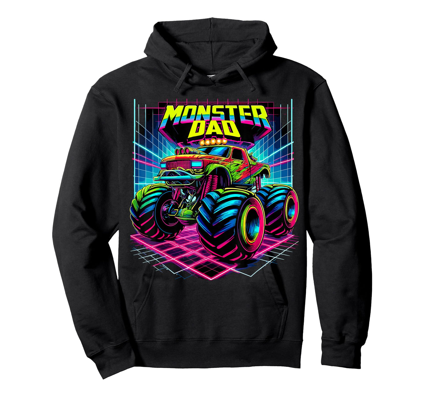 Monster Truck Dad Birthday Party Retro Monster Trucks T-Shirt