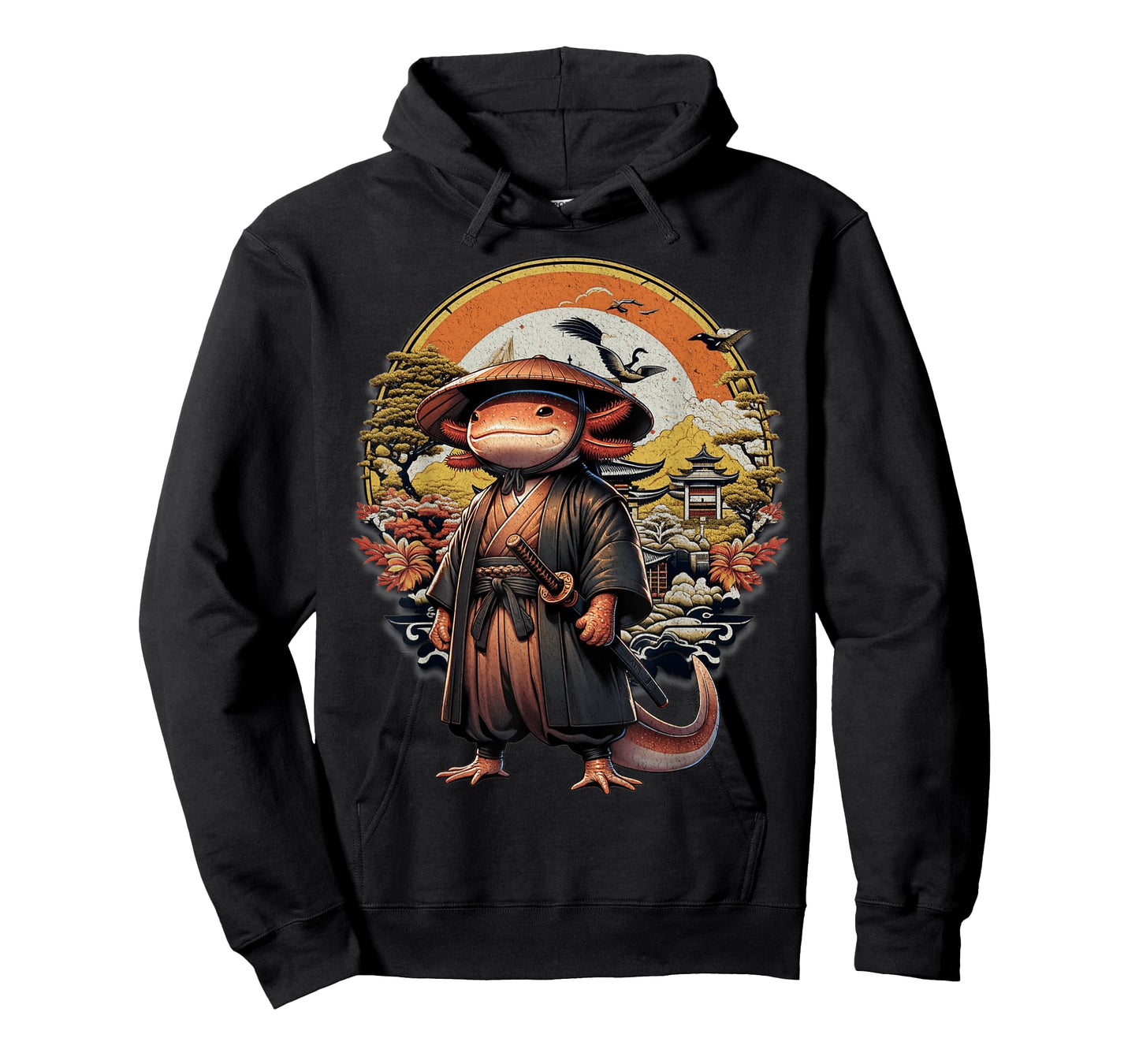 Funny Vintage Axolotl Samurai Japanese. Axolotl Anime Lover T-Shirt