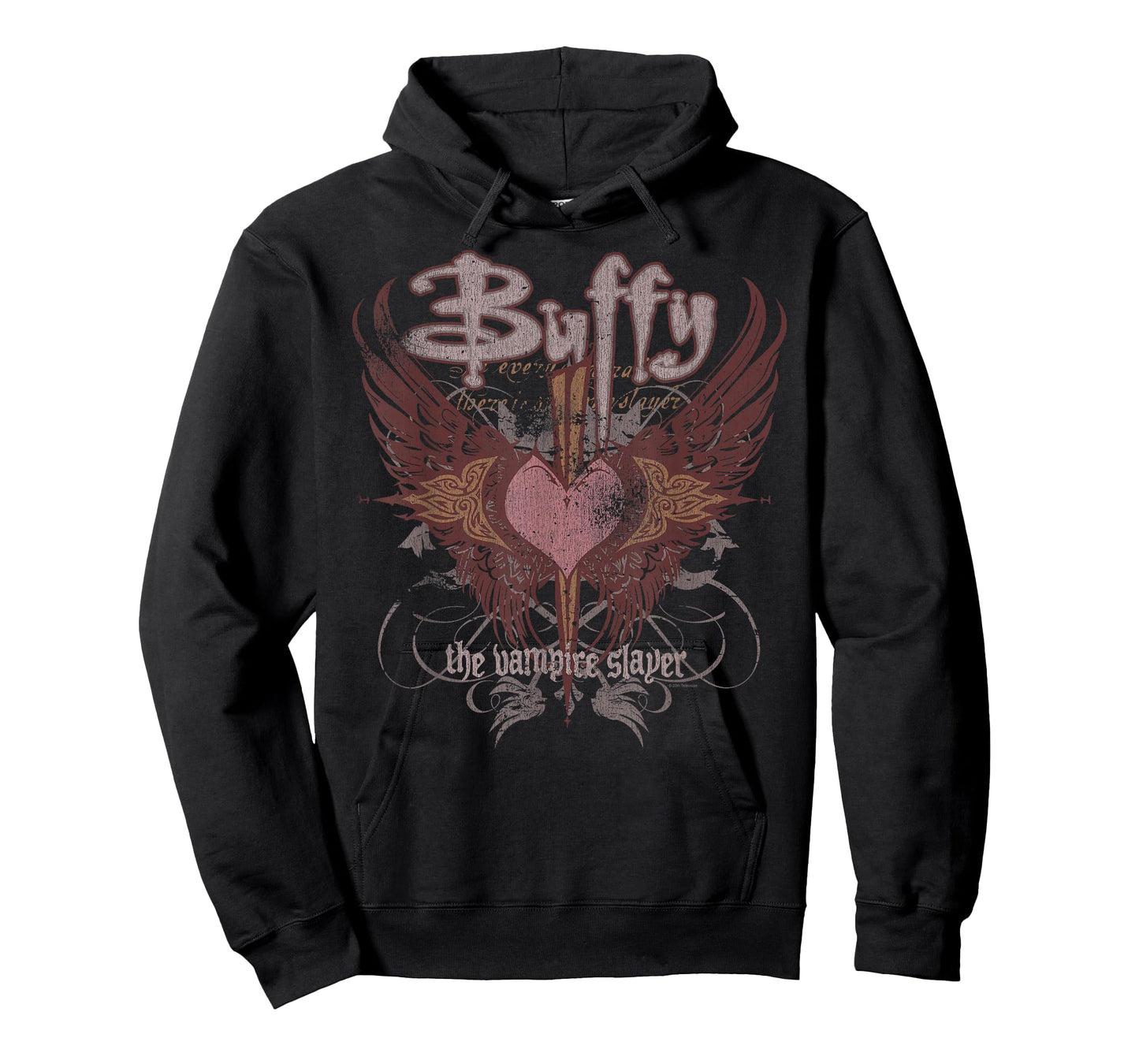 Buffy The Vampire Slayer Gothic Winged Heart Y2K TV Show T-Shirt