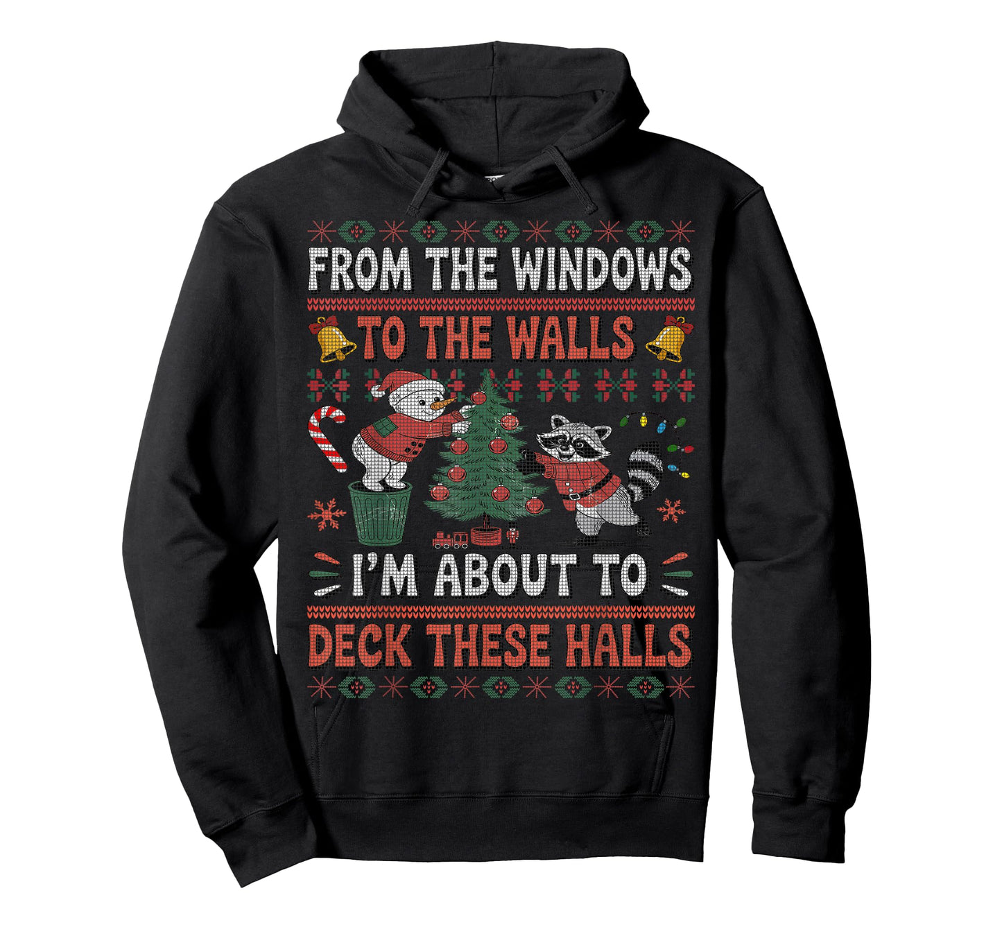 from The Windows to The Walls Raccoon Christmas Ugly Sweater T-Shirt