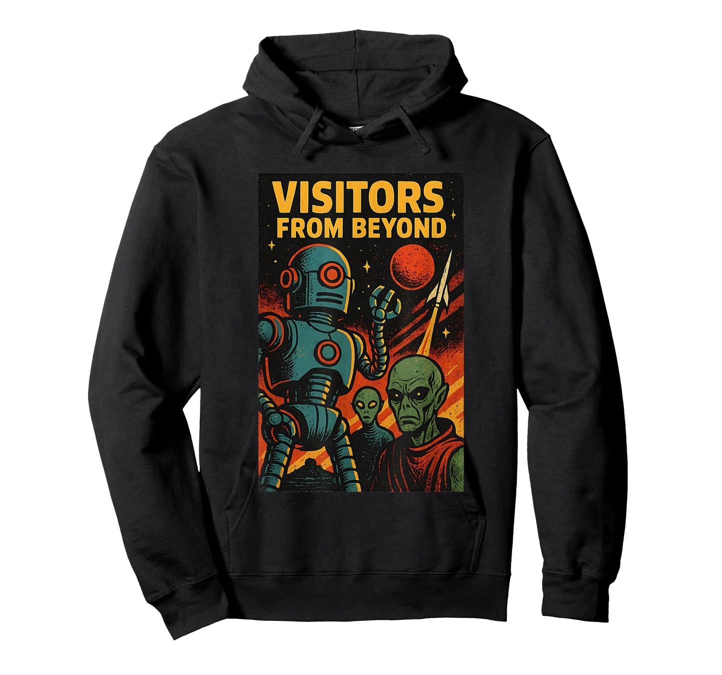 Vintage Sci-Fi Alien Robot Movie Poster Visitors From Beyond T-Shirt