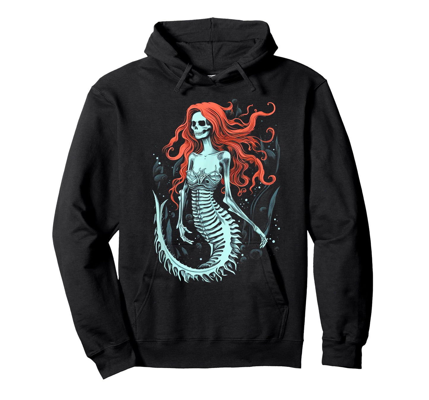 Zombie Mermaid Scary Costume Skeleton Fantasy Spooky Party T-Shirt