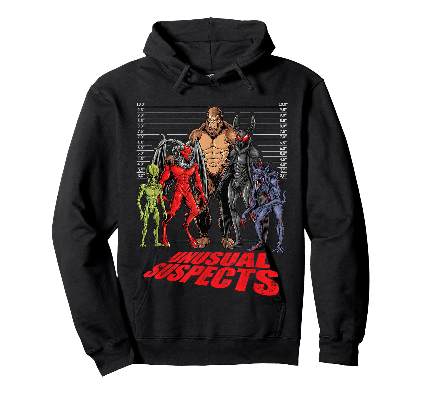 Bigfoot Mothman Chupacabra Jersey Devil Alien Suspects T-Shirt