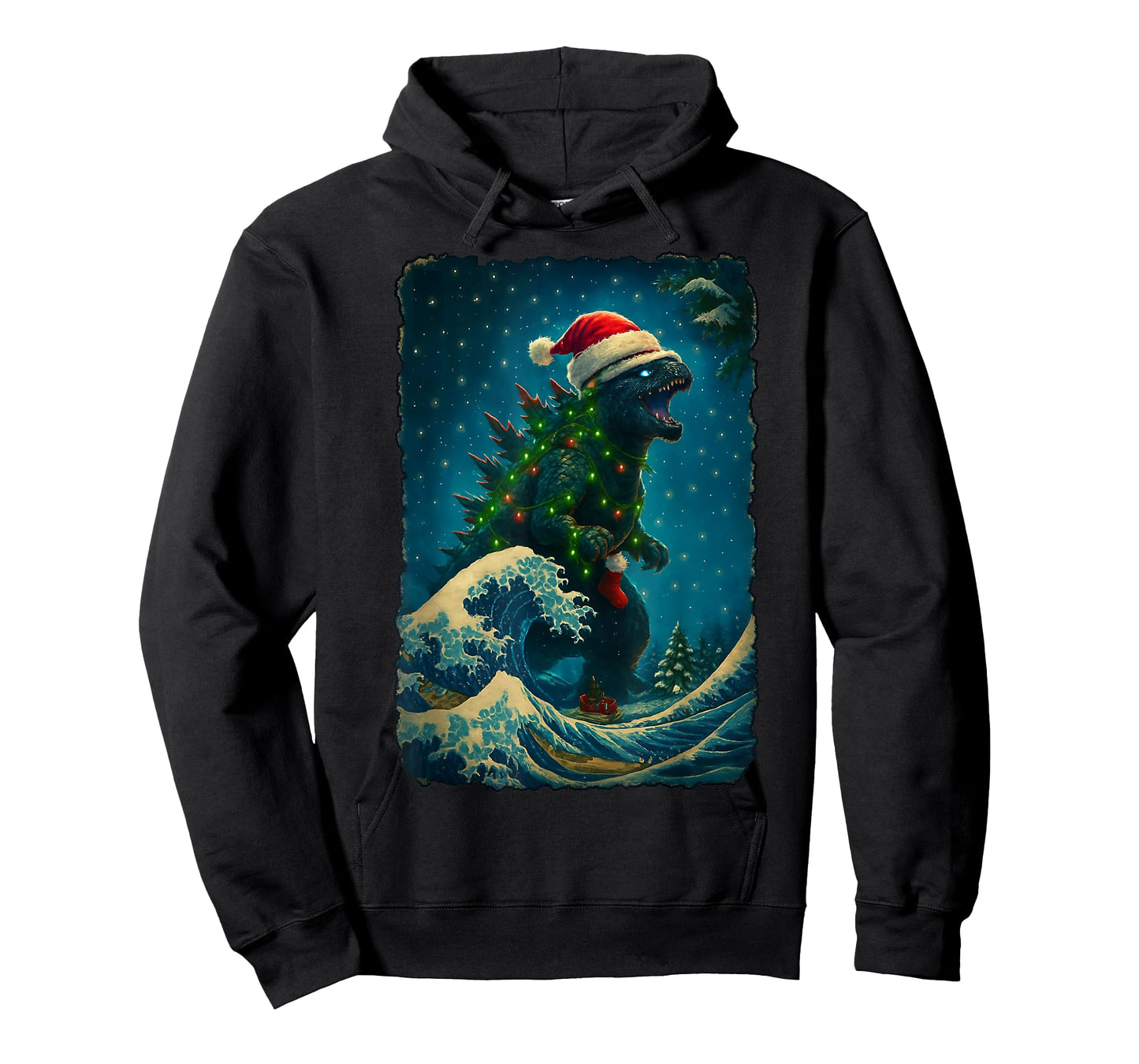 Vintage Kaiju Santa Christmas Monster Xmas Men Women T-Shirt