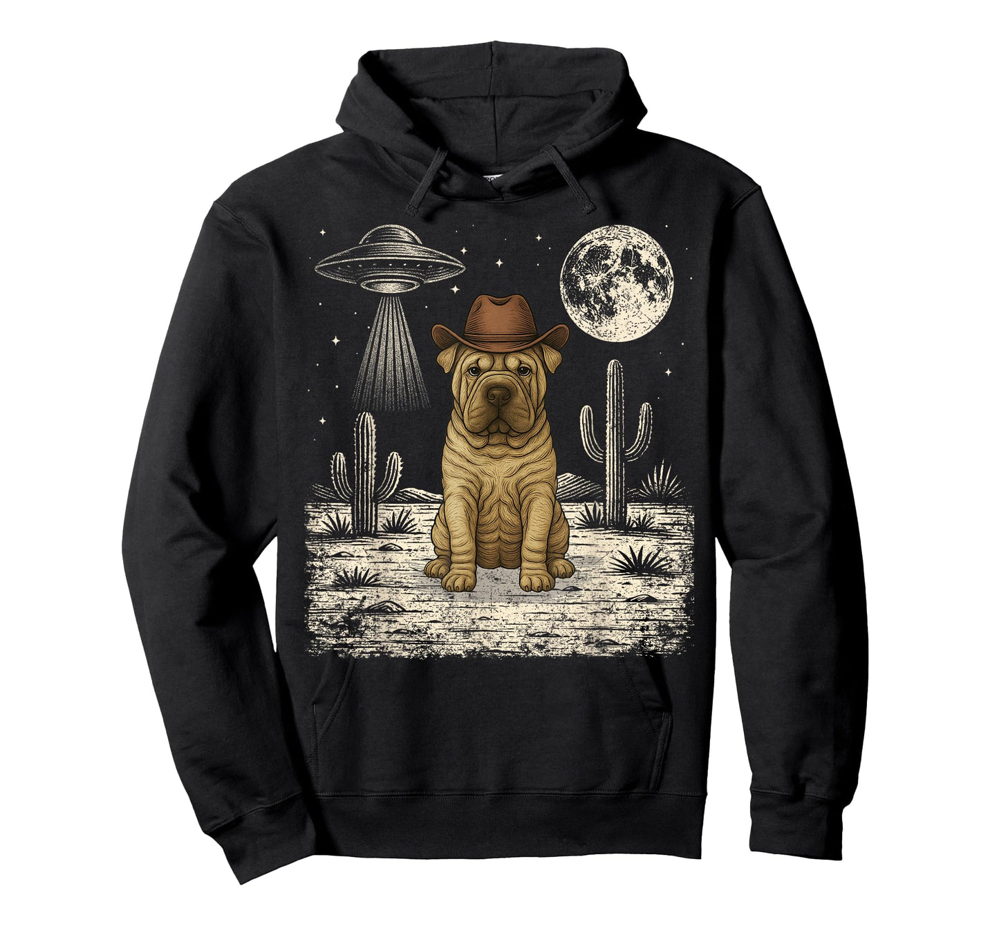 Funny Shar Pei Cowboy Western Dog UFO T-Shirt