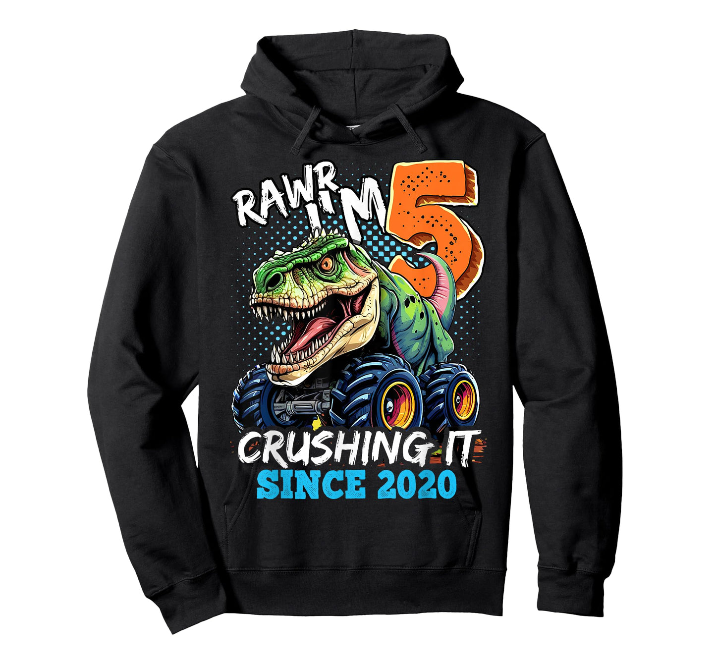 5th Birthday Monster Truck Dinosaur Party Boys Rawr I'm 5 T-Shirt