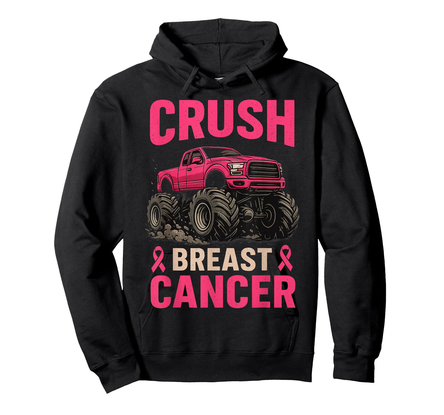 Crush Breast Cancer Awareness Monster Truck Toddler Boy Kid T-Shirt