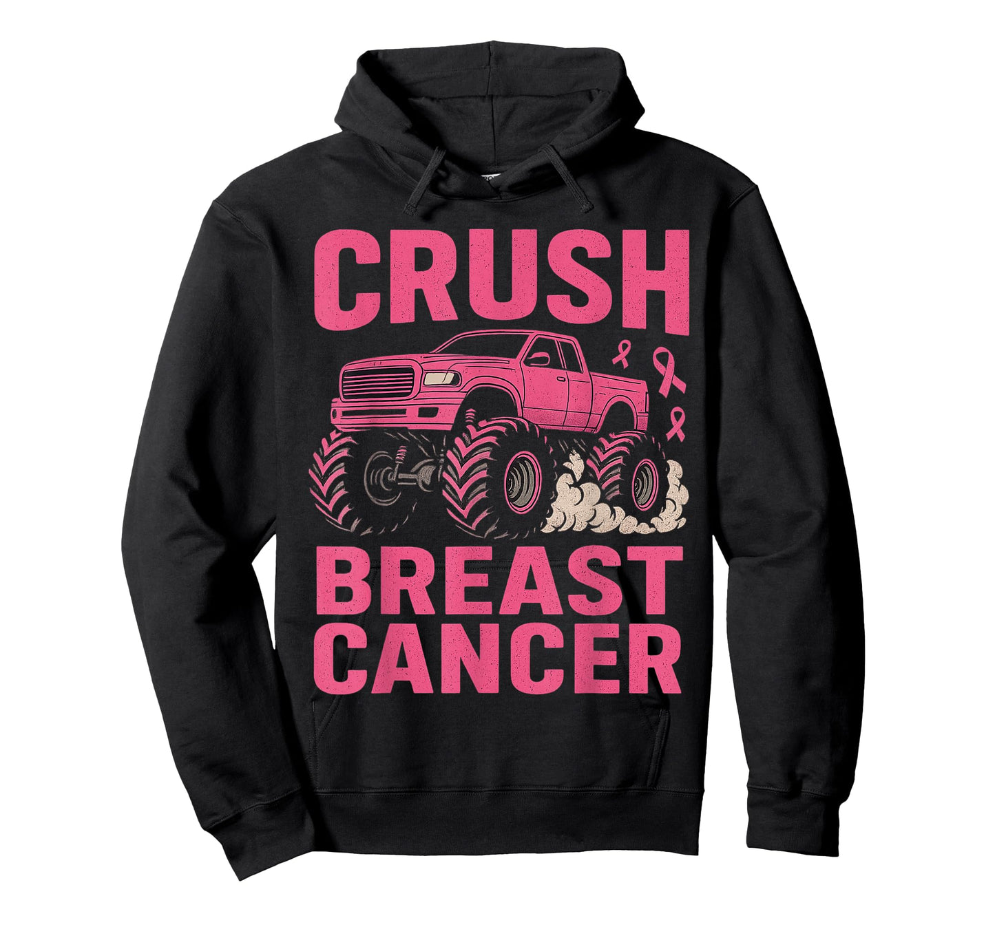 Crush Breast Cancer Awareness Monster Truck Toddler Boy Kid T-Shirt