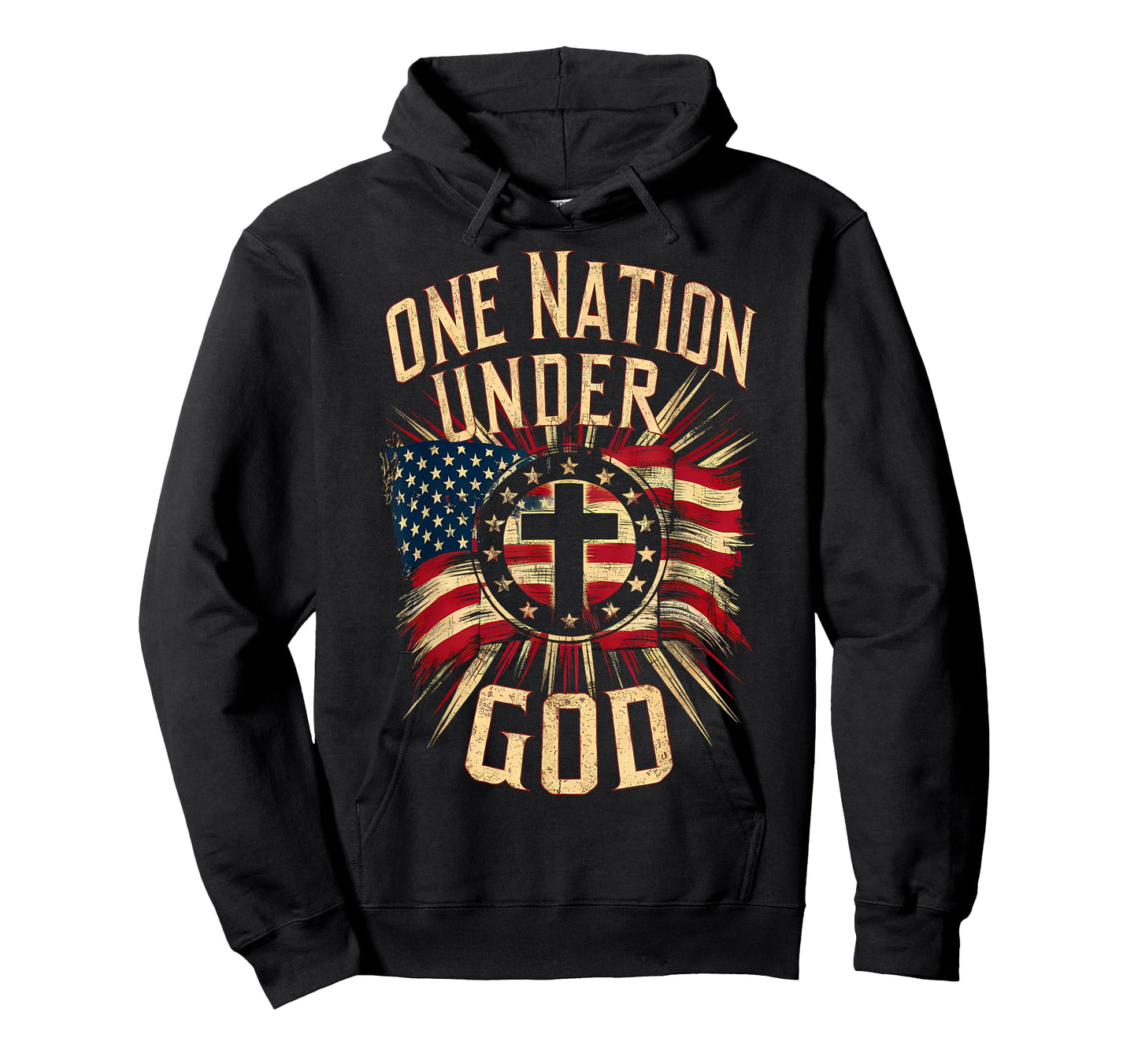 One Nation Under God Christian Patriotic American Flag T-Shirt