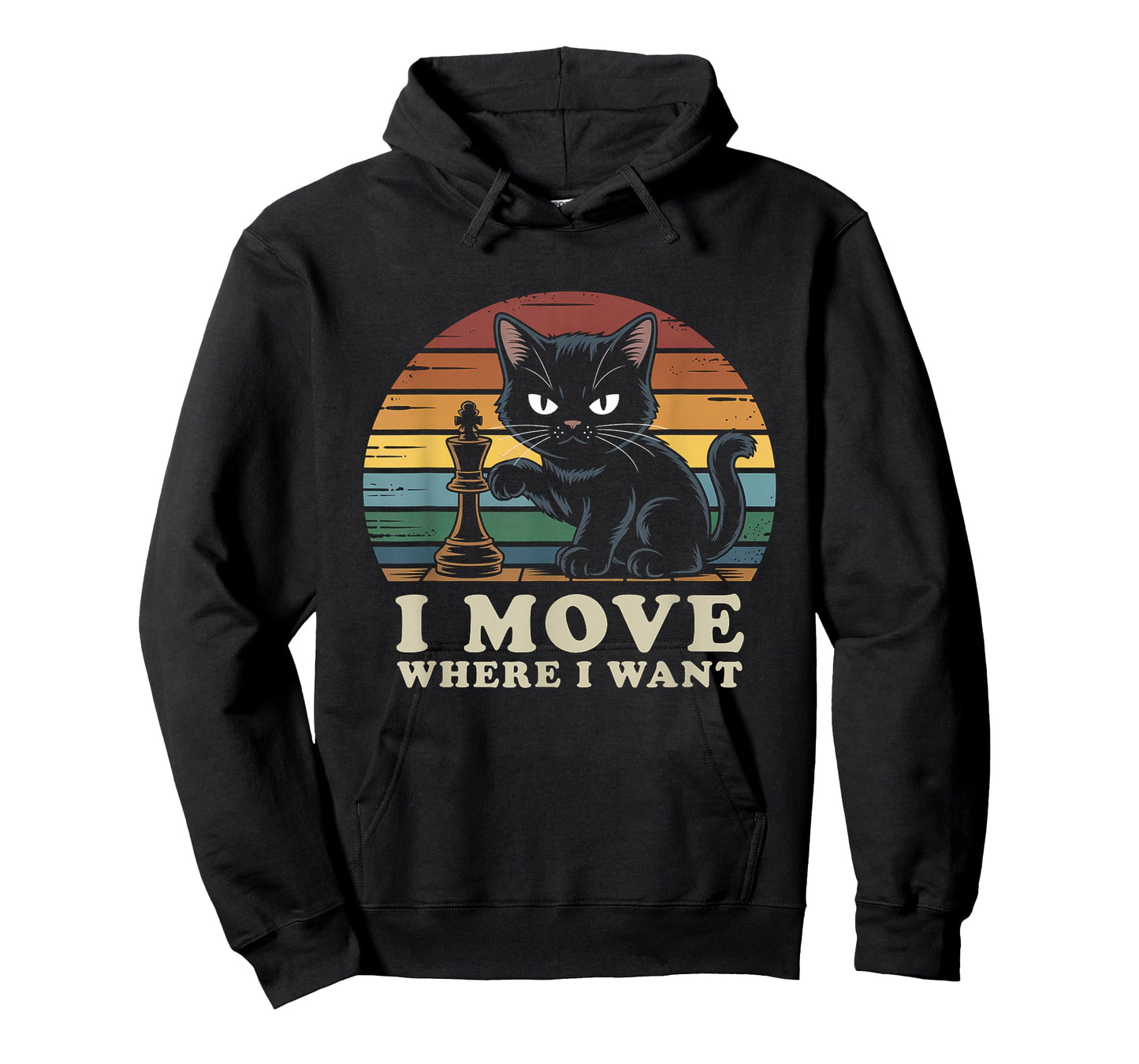 Funny Chess Cat, I Move Where I Want, Game Lovers, Pet Fans T-Shirt