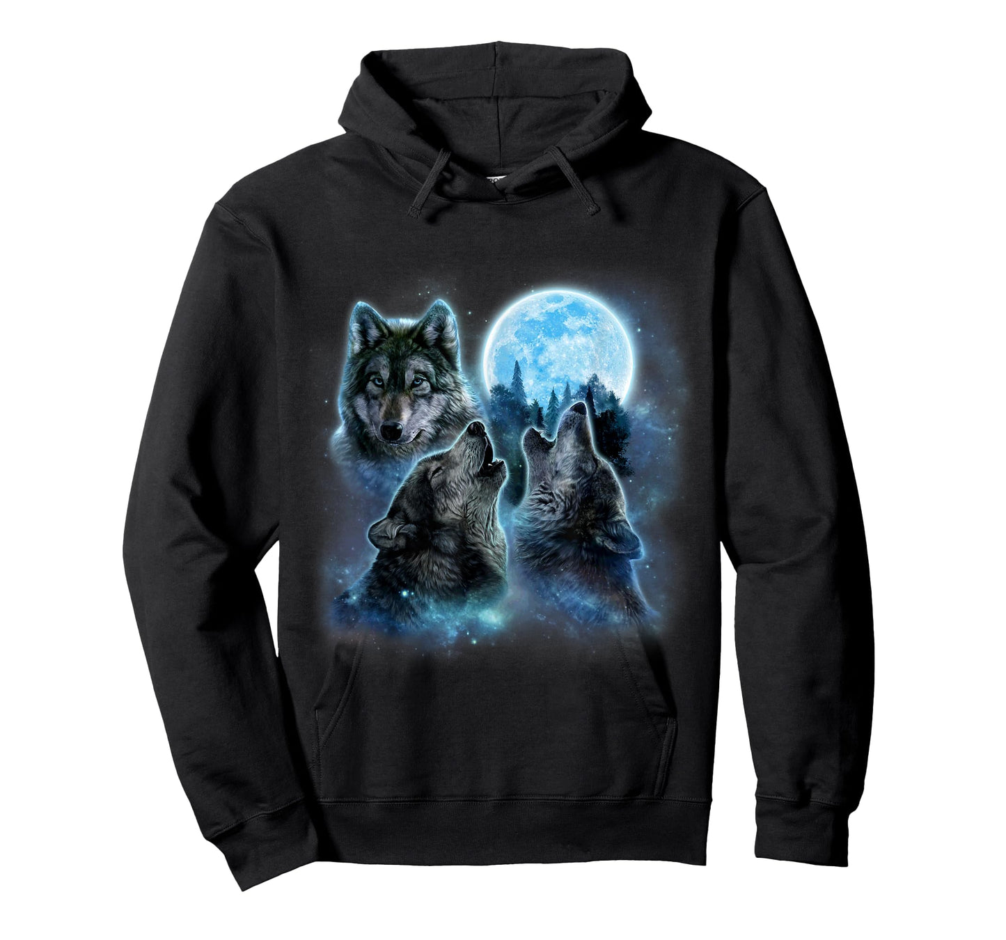 Three Wolves Howling Under ICY Full Moon, Gray Wolf T-Shirt