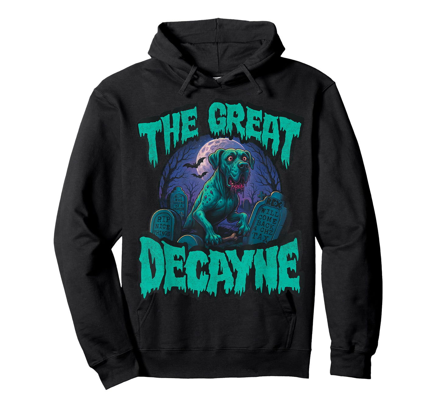 Funny Great Dane Halloween Jowls, Great Decayne Zombie Dog T-Shirt
