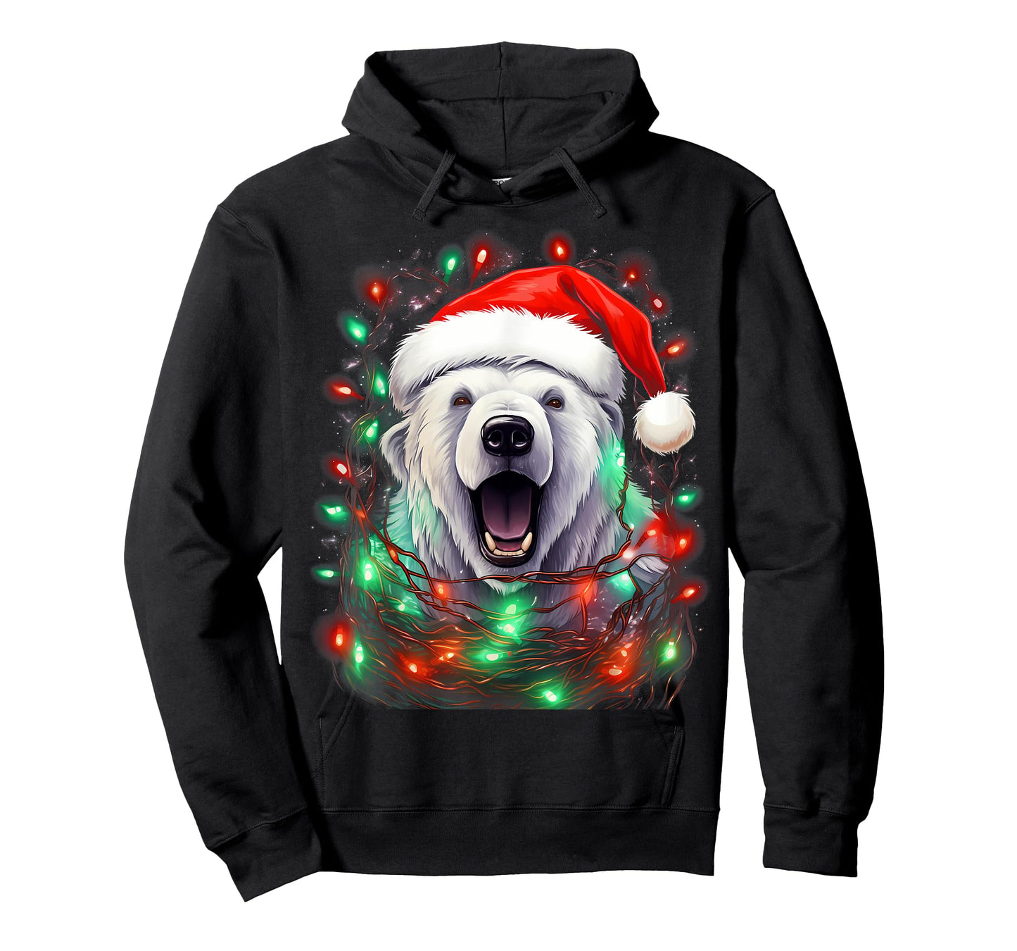 Xmas Polar Bear Tangled Christmas Lights T-Shirt