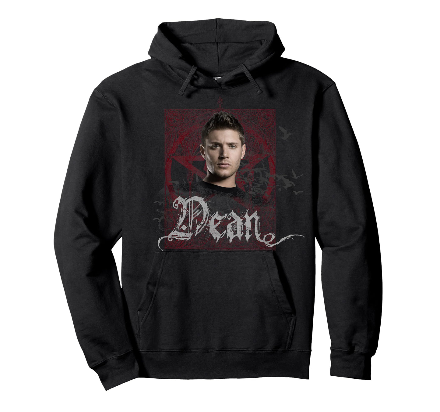 Supernatural Dean Winchester Goth Pentagram & Birds TV Show T-Shirt