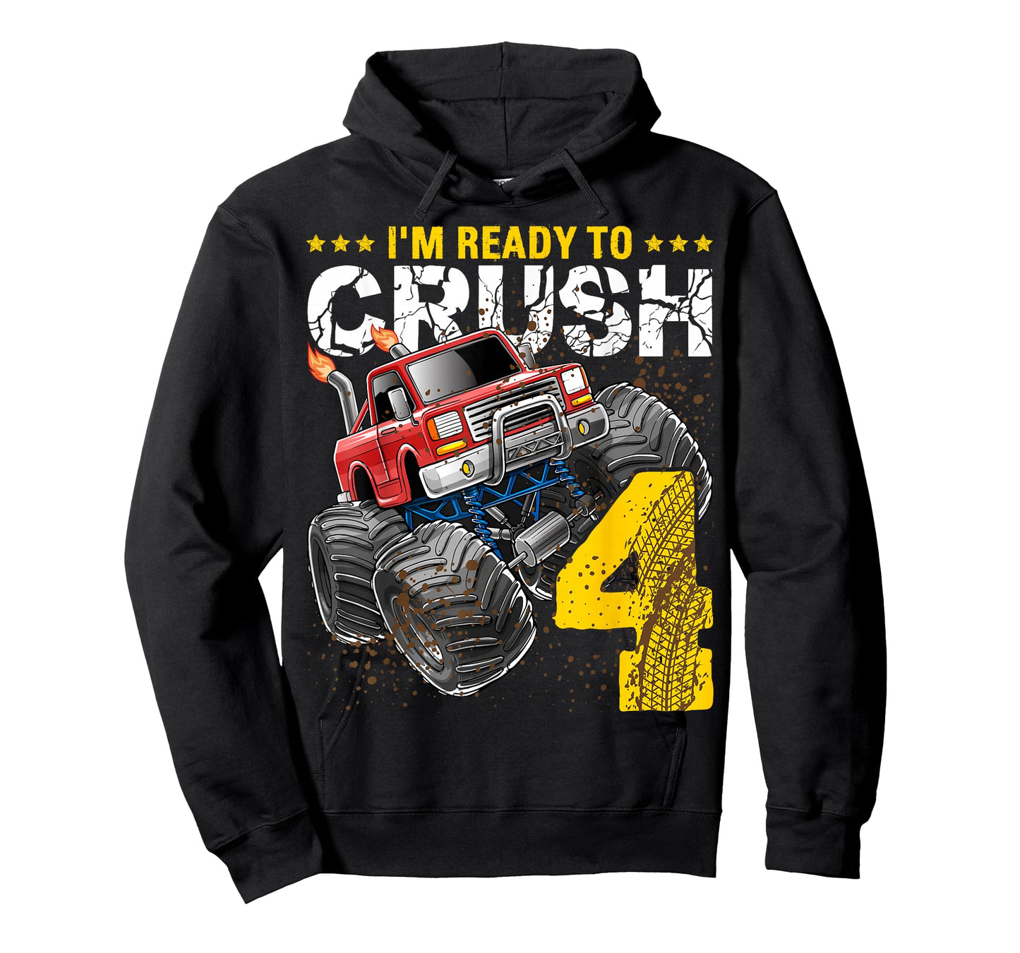 I'm Ready to Crush 4 Monster Truck 4th Birthday Gift Boys T-Shirt