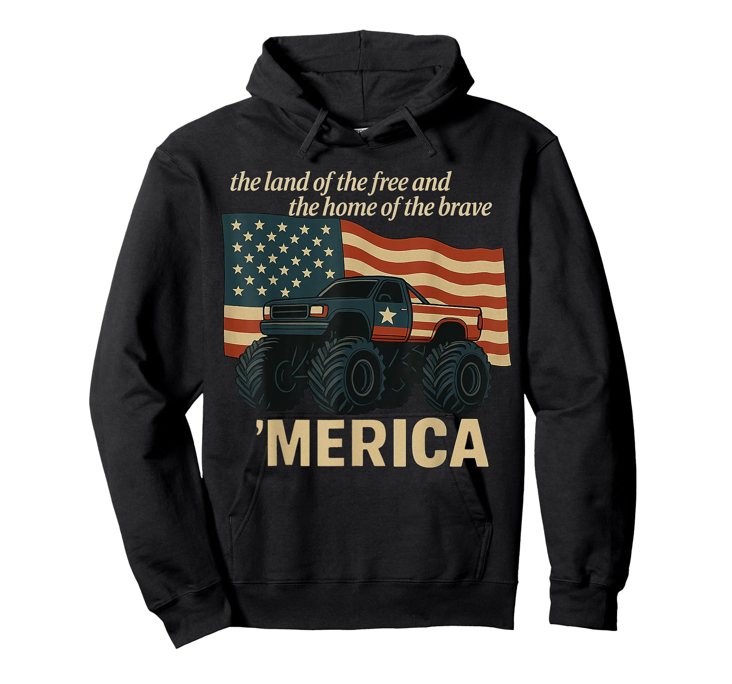 vintage monster Truck Merica American flag usa 4th of july T-Shirt