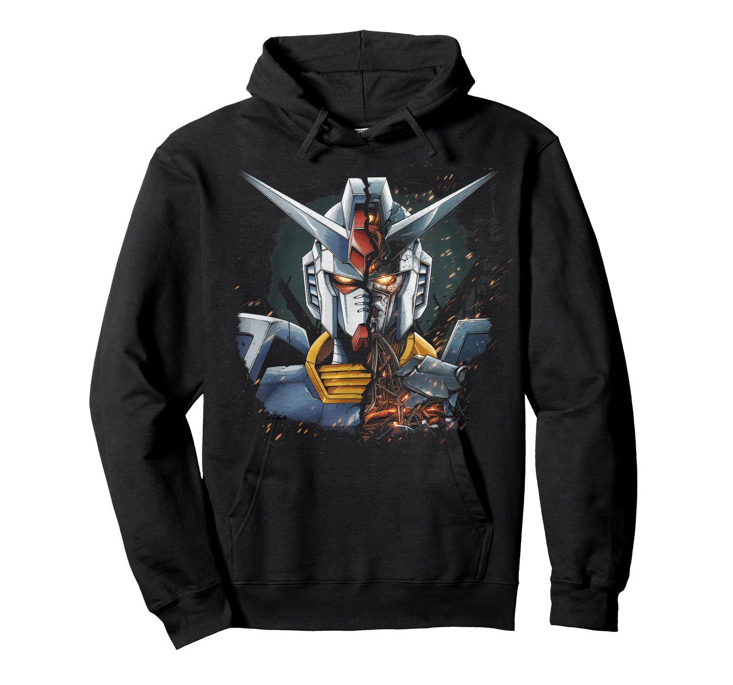 Mecha Tshirt Japanese Mecha Robot Head Anime Art Ukiyo-E T-Shirt