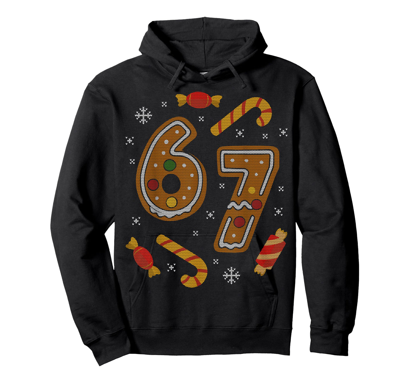 67 Meme Gingerbread Candy Cane Christmas Ugly Sweater Xmas T-Shirt