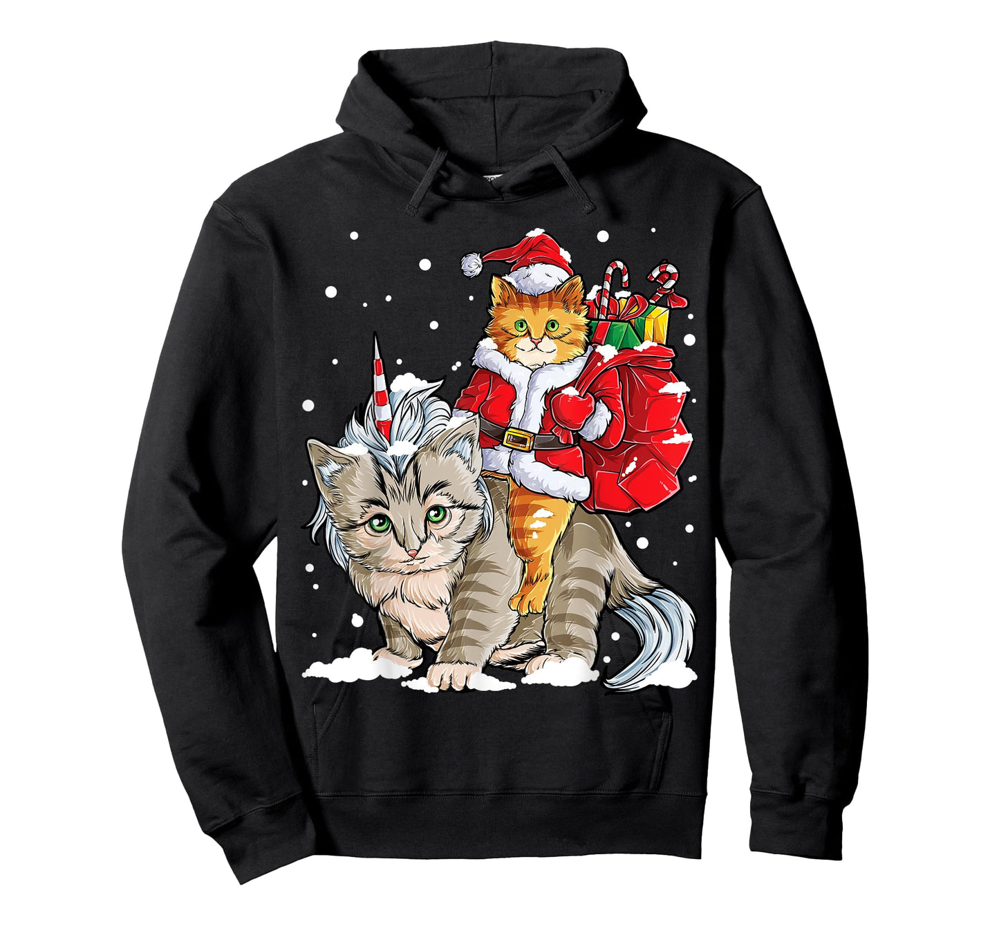 Cat Christmas Santa Caticorn Unicorn Meowy Catmas Xmas Girls T-Shirt
