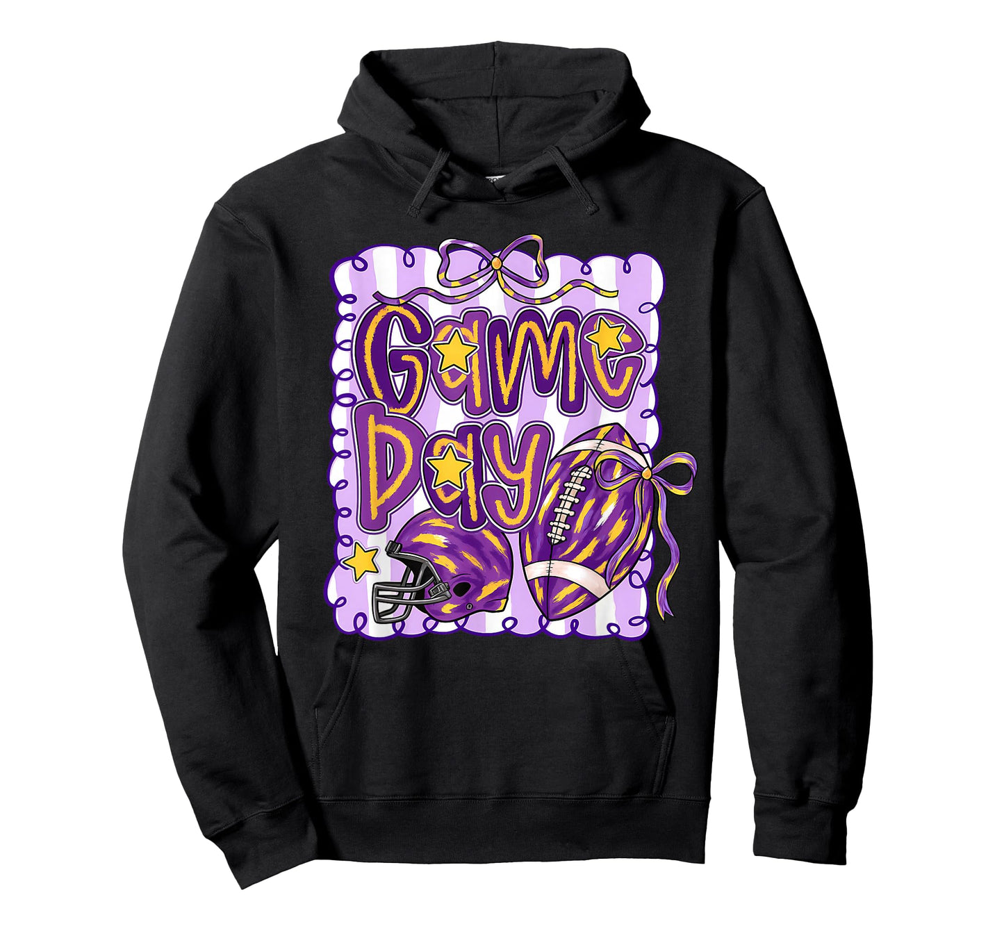 Purple Yellow Gold Football Game Day Touchdown Season T-Shirt