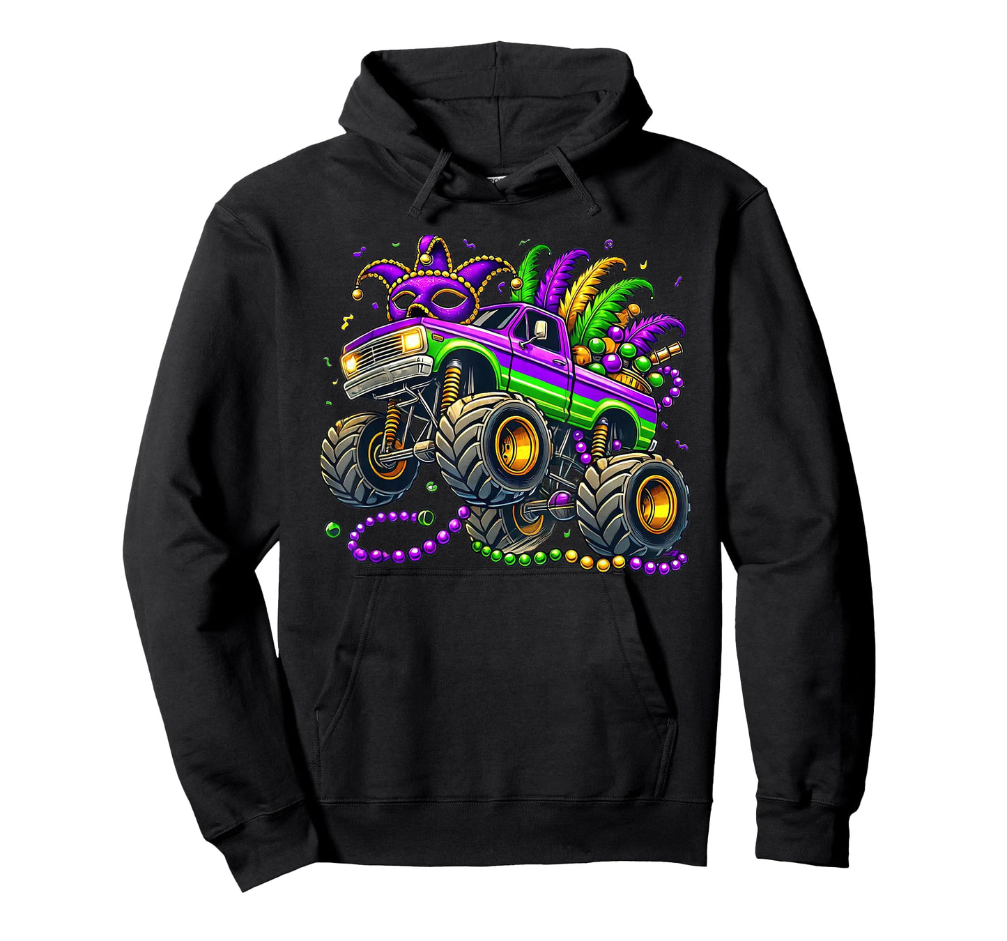 Kids Toddler Mardi Gras Monster Truck T-Shirt