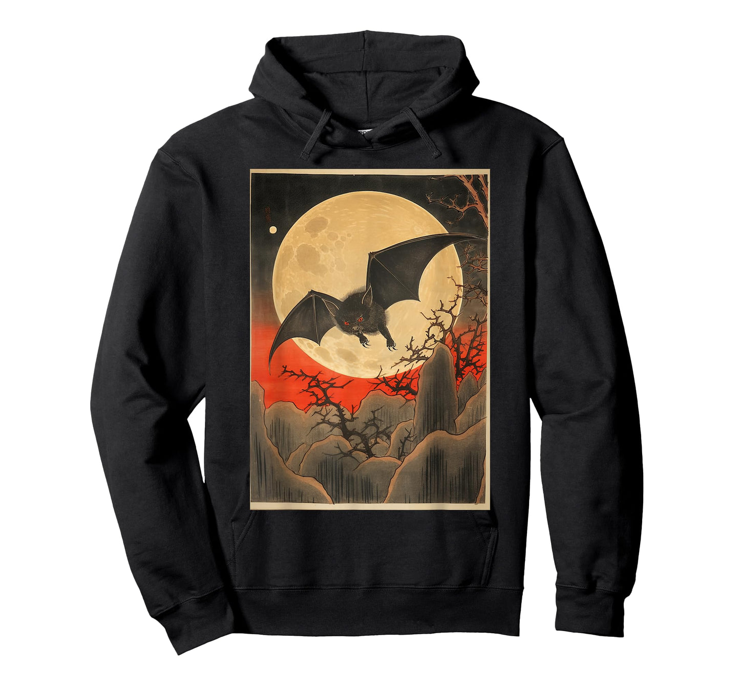 Japanese Woodblock Art 1905 Bat in Moon Meiji Era T-Shirt