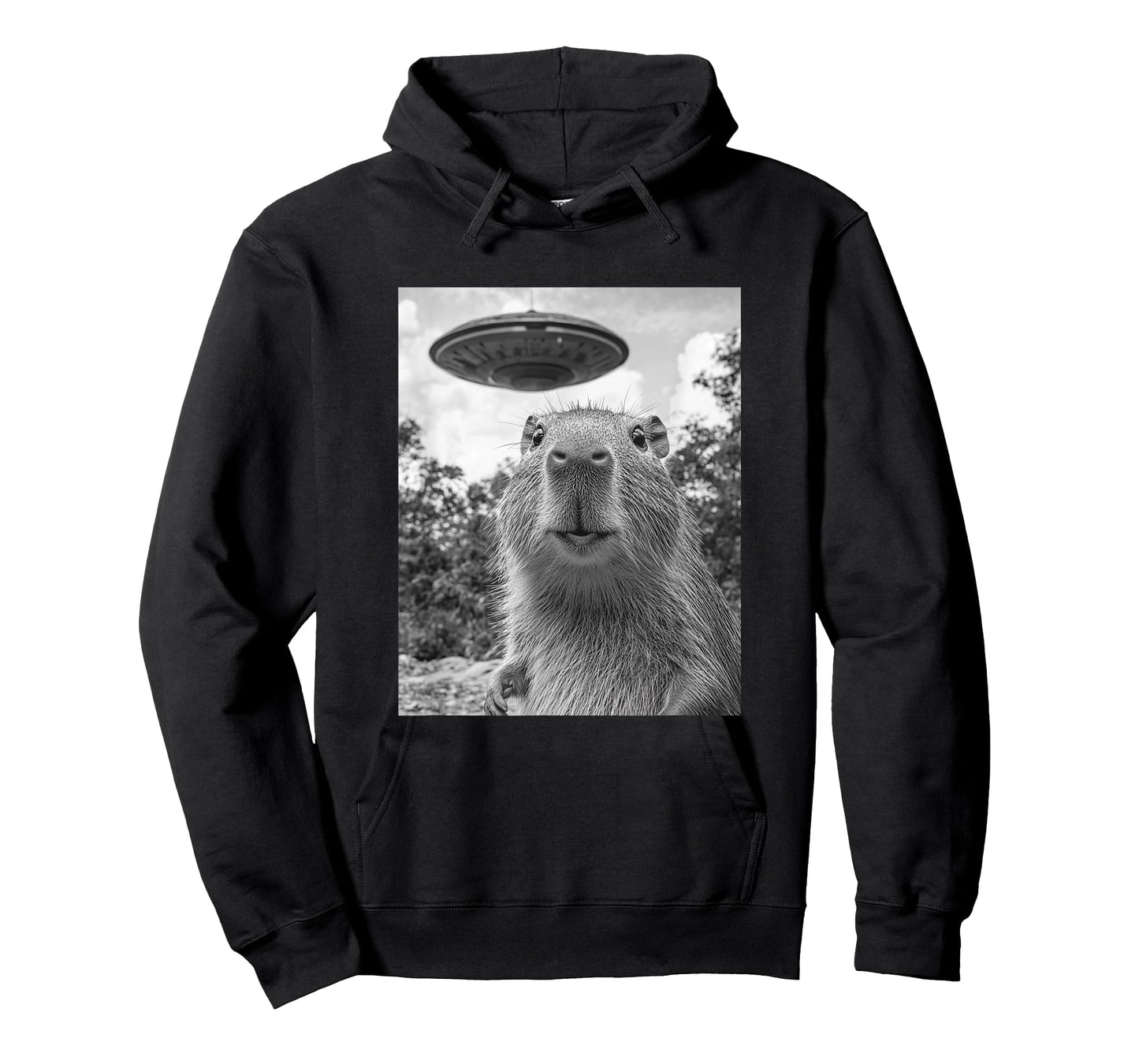 Funny Capybara Selfie with UFO T-Shirt