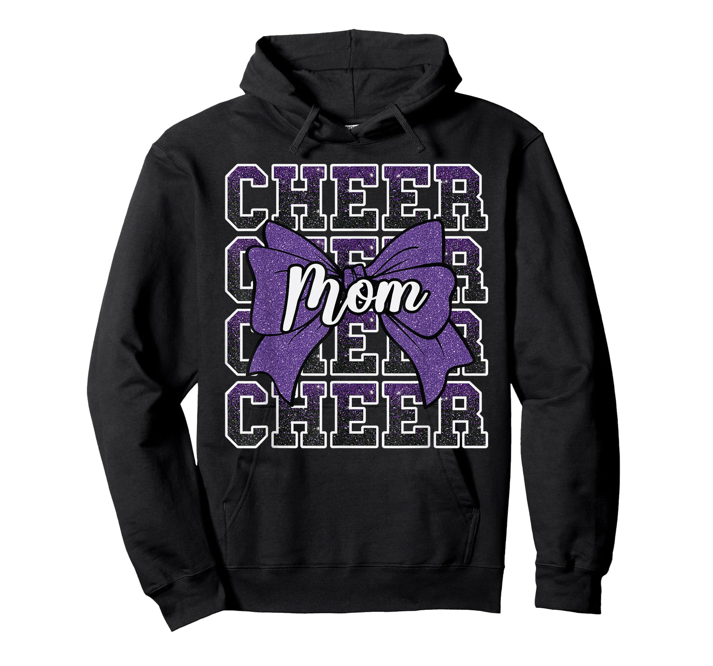 Cheer Mom Mama Bow Sport Cheerleader Cheerleading Purple T-Shirt