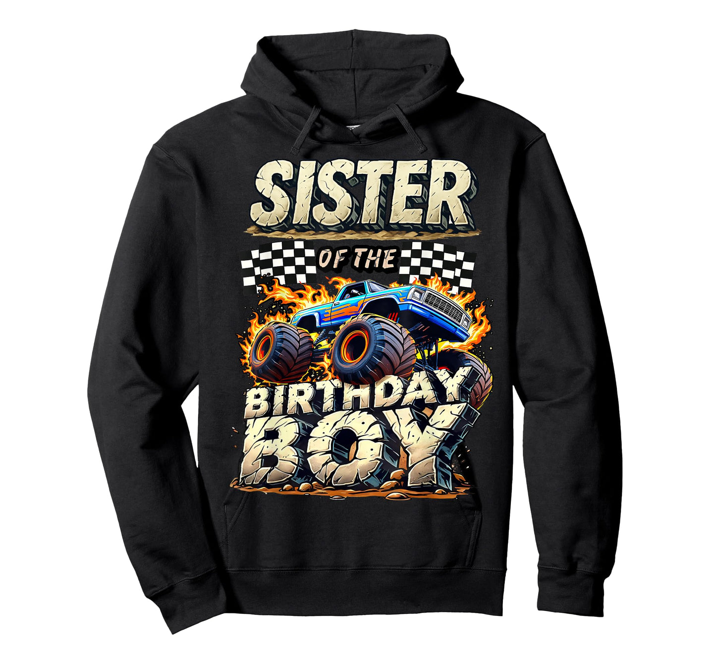 Sister Of The Birthday Boy Monster Truck Family Matching T-Shirt