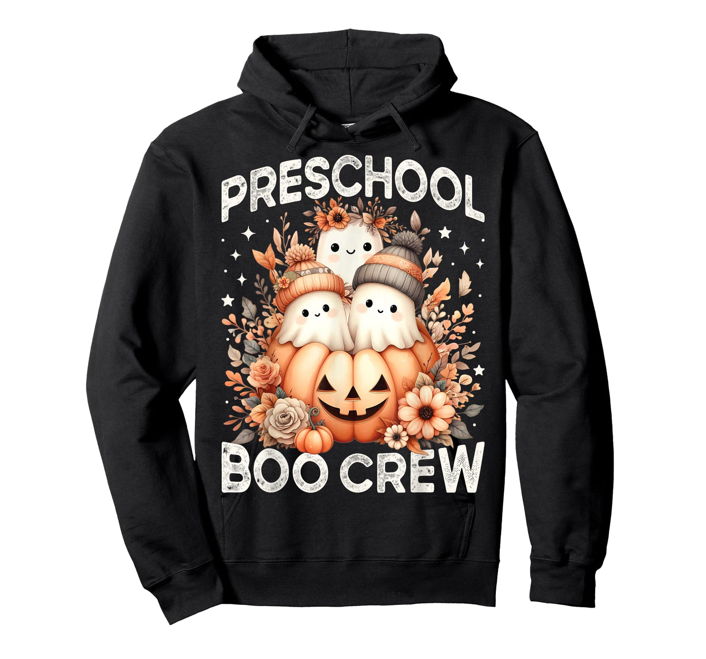 Preschool Boo Crew Teacher Kids Fall Halloween Ghost Pumpkin T-Shirt