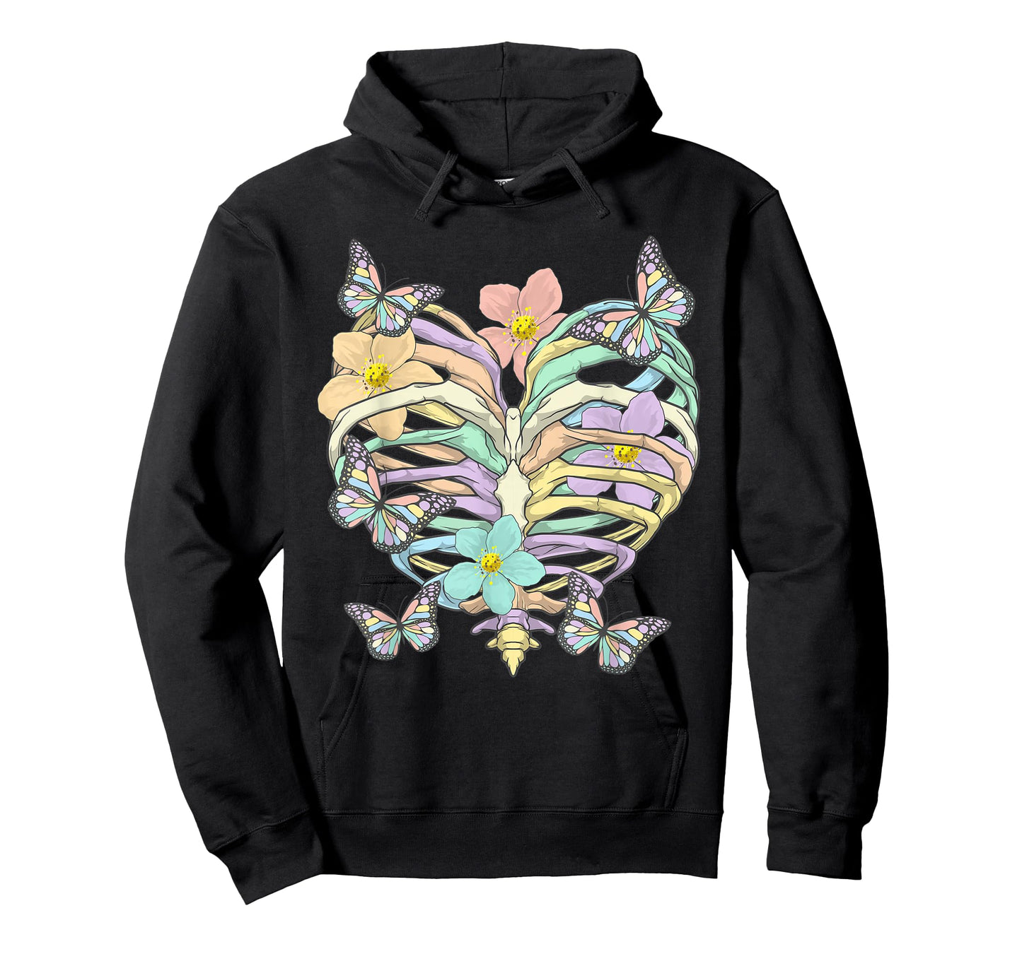 Pastel Goth Heart Ribcage Harajuku Goth Aesthetic Otaku T-Shirt