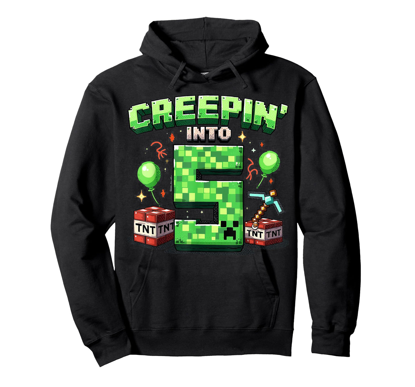 It's My 5th Birthday Boy Gamer Creepin’ Into 5 Gamer Pixel T-Shirt