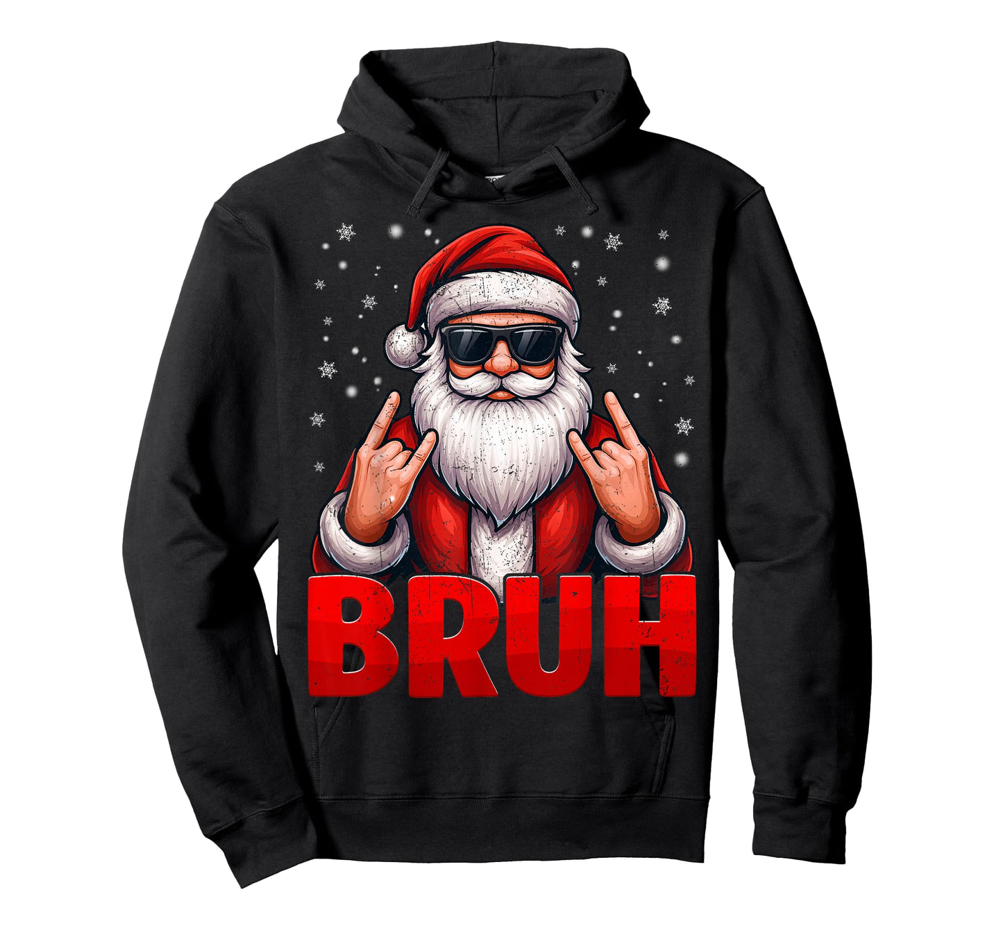 Bruh Santa Rock On Snowflake Christmas Xmas Mens Boys Tees T-Shirt