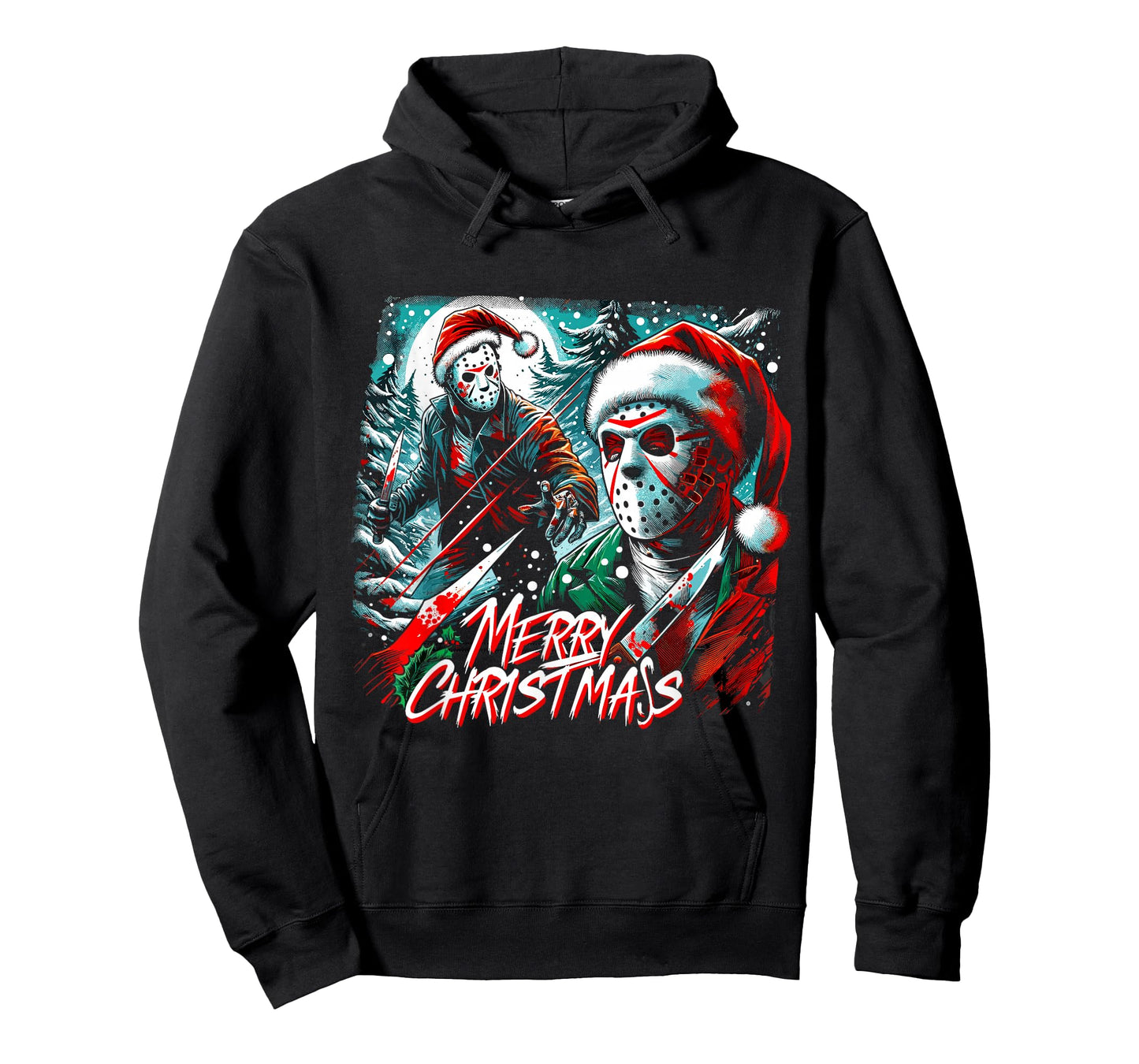 Merry Christmas Festive Slasher Candy Cane Menace T-Shirt