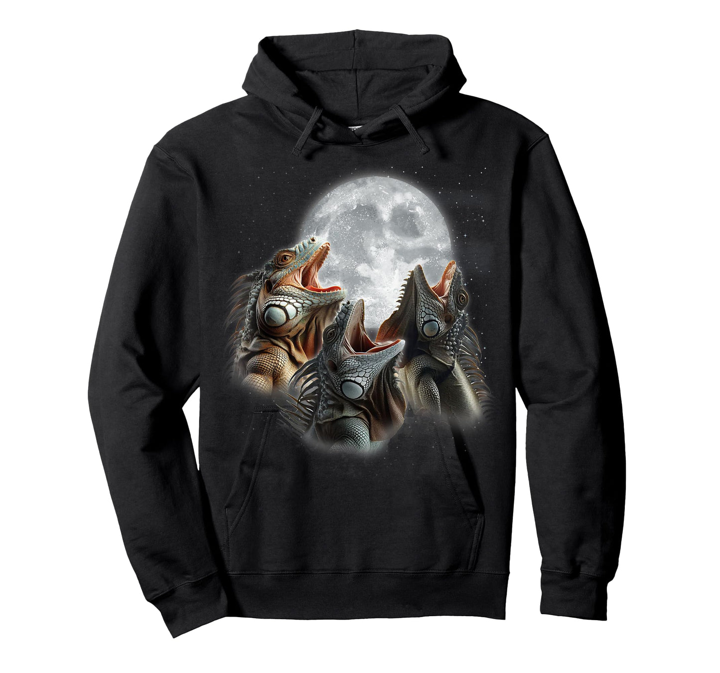 3 Iguanas Howling At The Moon Funny Iguana Hunter Pet Lizard T-Shirt