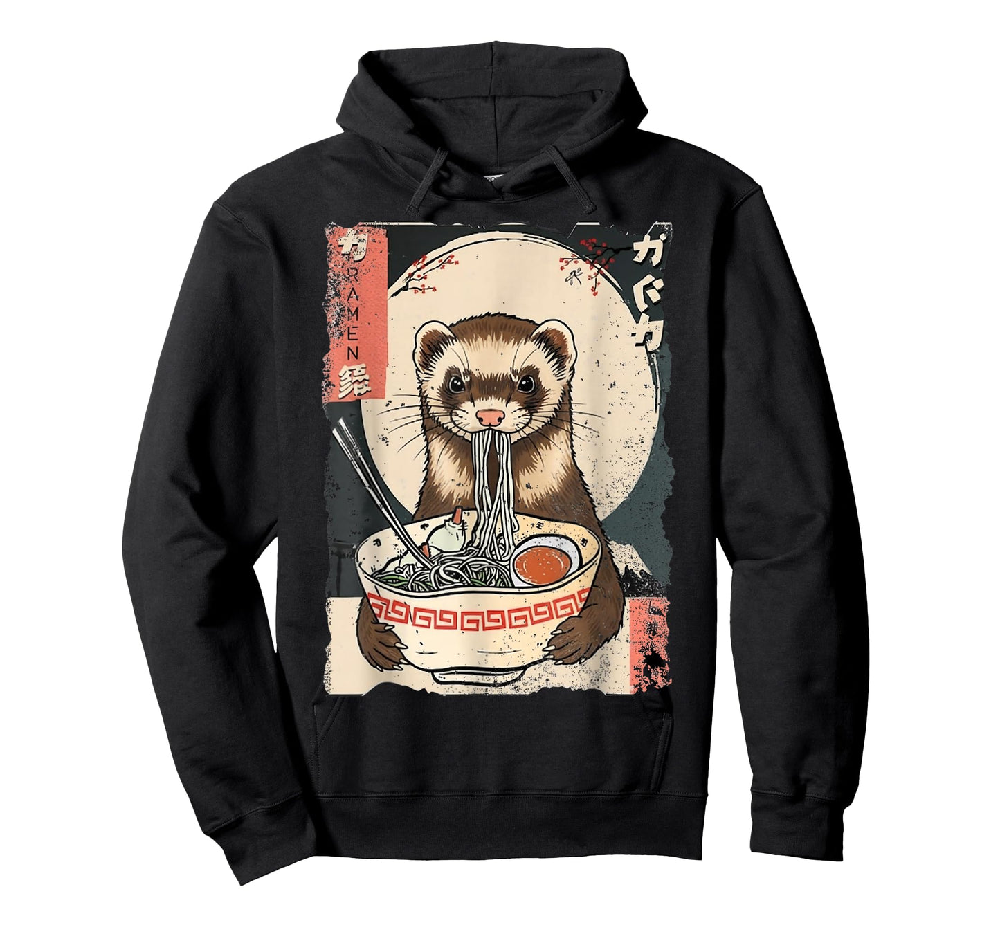 Kawaii Ferret Eating Ramen Noodles Funny Gift Men Women Kid T-Shirt