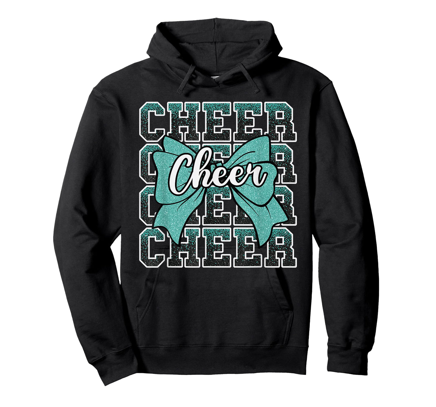 Coquette Cheer Bow Sport Cheerleader Cheerleading Teal Blue T-Shirt