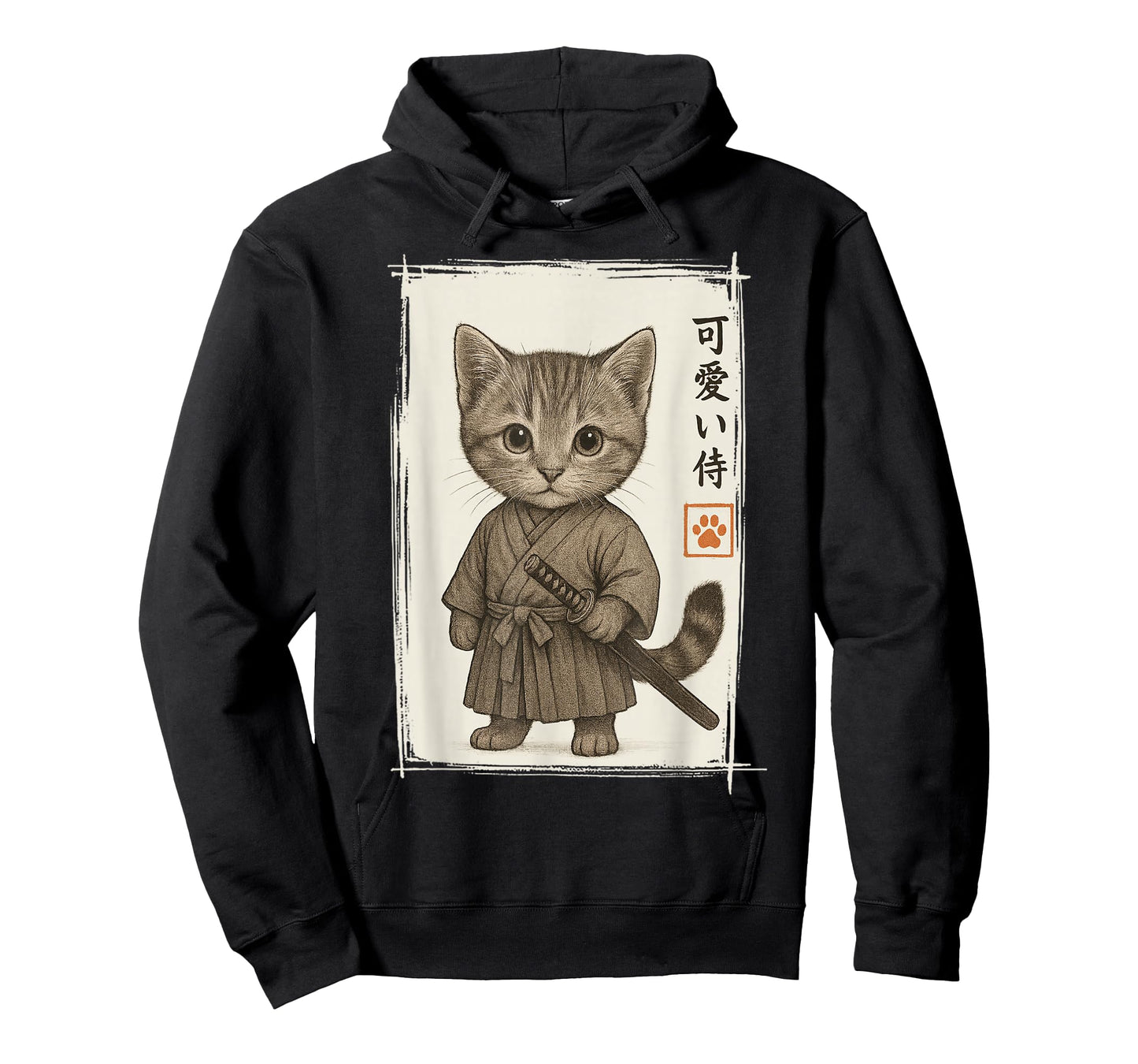 Samurai Kitten Japanese Anime Funny Cat Gifts Men Women Kid T-Shirt