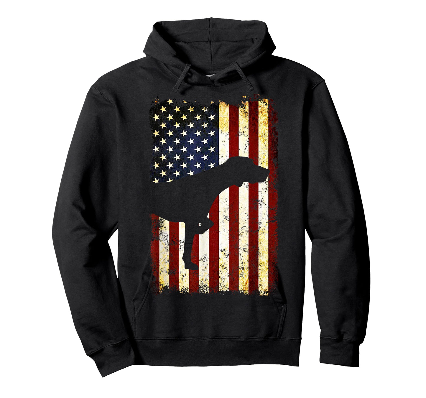 German Shorthaired Pointer Silhouette American Flag T-Shirt